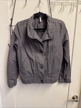 Old Navy Casual Gray Button-Front Women’s Canvas Jacket L